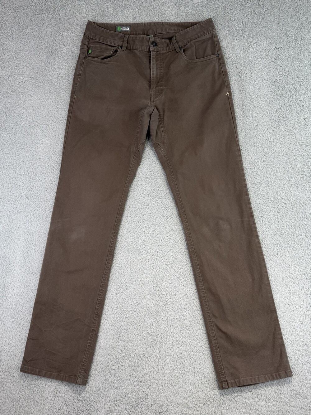 Stio Rivet 5-Pocket Pants Hiking Outdoor Brown Stretch Canvas Mens 33L(33x32)